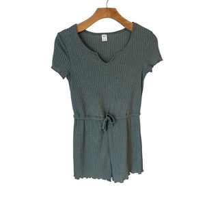 SHEIN Girls Romper Size 12 13 Short Sleeve V Neck Bow